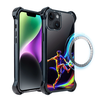 shumee Ovitek DropGuard Ultra za iPhone 14 IBIZU z MagSafe, #ElectroMove, v ritmu nogometa