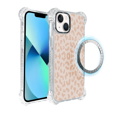 shumee Ovitek za iPhone 13 IBIZU DropGuard Ultra z MagSafe, boho, nežen leopardji vzorec