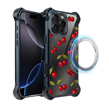 shumee Ovitek za iPhone 16 Pro Max IBIZU DropGuard Ultra z MagSafe, polnočna, češnjeva noč