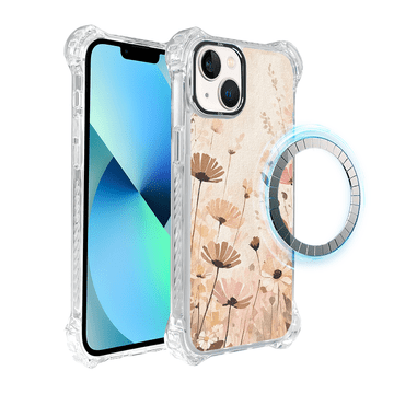 shumee Ovitek za iPhone 13 IBIZU DropGuard Ultra z MagSafe, Boho, Cvetlični travnik