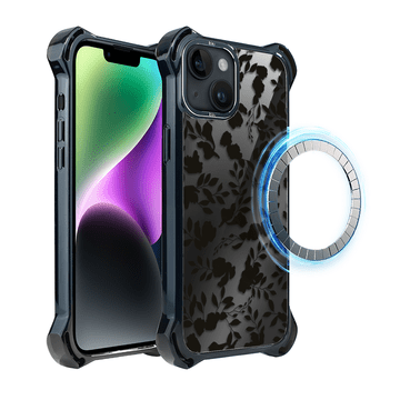 shumee Ovitek za iPhone 14 IBIZU DropGuard Ultra z MagSafe, polnoč, senca listov