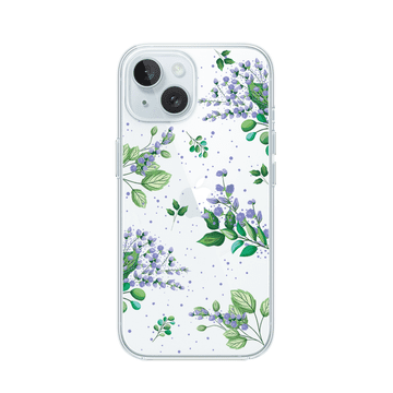 shumee Prozoren silikonski ovitek Flexi za iPhone 15 Plus, vijolične rože