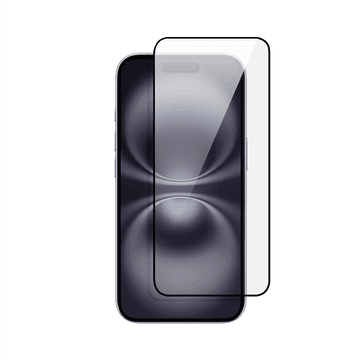 shumee Zaščitno steklo Diamond Hard Glass s črnim okvirjem za iPhone 16 Plus