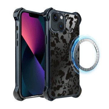 shumee Ovitek za iPhone 13 IBIZU DropGuard Ultra z MagSafe, polnoč, senca listov