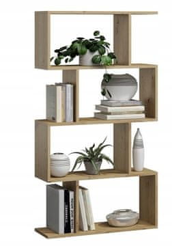 shumee Bask 4 artisan hrastova polica, stoječa, pregrada za dnevno sobo, pisarno, spalnico MK