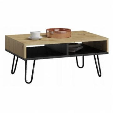 shumee Klubska mizica LOFT Dora ARTISAN BLACK za dnevno sobo ali pisarno MK