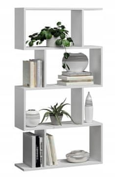 shumee Bask 4 bele stoječe police za dnevno sobo, pisarno, spalnico, MK