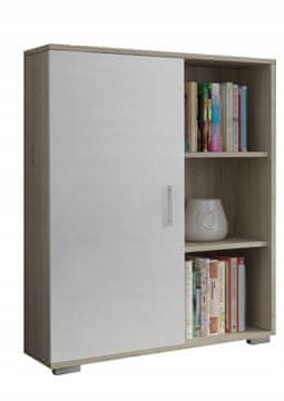 shumee Stoječa komoda s 6 POLICAMI SONOMA BELA 80 CM