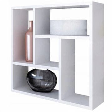 shumee Molly knjižna omara bela viseča polica za dnevno sobo pisarno studio MK