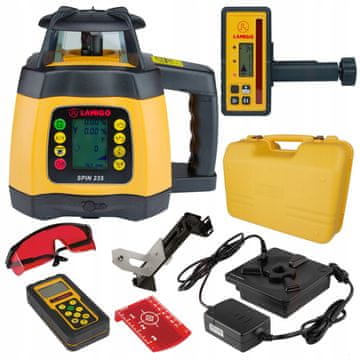 shumee Rotacijski laserski nivelmanski detektor Spin 235 IP54 z avtomatskim niveliranjem, daljinskim upravljalnikom in senzorjem RC600MM, do 500 m