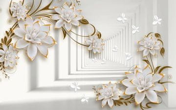 shumee Magnetna podloga za pokrov radiatorja Flowers Tunnel 3D 60x100cm