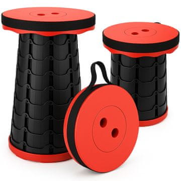 shumee Kamperski stolček, ribiški stol, zložljiv, lahek, rdeč