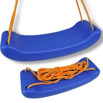 shumee Ploska plastična vrtna gugalnica z desko, sedežem in močno klopjo, modra