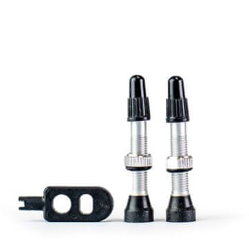 shumee Srebrni ventili Trezado brez zračnice - 2 kosa s ključem