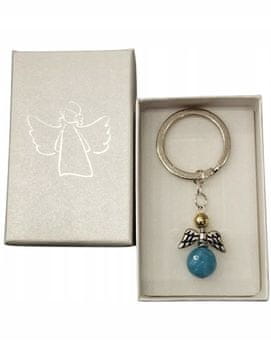 shumee komplet za obhajilo MODRI ANGELSKI OBESEK ZA KLJUČE V ŠKATLI AHAT HEMATIT obhajilo