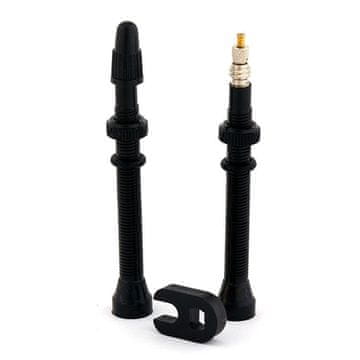 shumee Črni ventili Trezado Tubeless 60 mm - blister pakiranje - 2 kosa s ključem