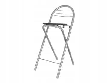 shumee Zložljiv kuhinjski barski stol, visok podnožnik, črne barve