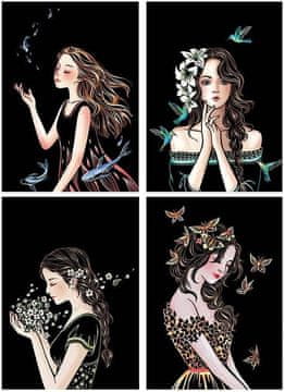 shumee Magic Scratch Card Beautiful Girls (4 kosi) 30x21 cm