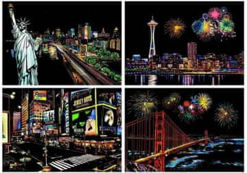 shumee Magic Scratch Card American Cities (4 kosi) 30x21 cm