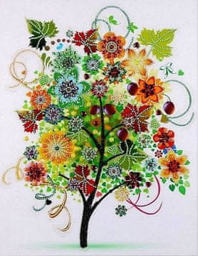 shumee Diamantno vezenje Jesensko drevo 45x55 cm