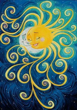 Moments Diamantno vezenje Sonce in Luna - Ljubezen 30x40 cm