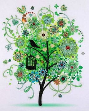 shumee Diamantno vezenje Pomladno drevo 45x55 cm