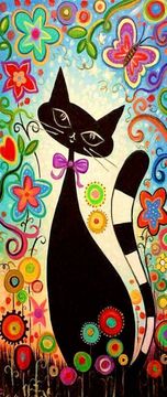 shumee Diamantno vezenje Začarana mačka 50x110 cm