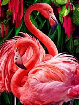 shumee Diamantno vezenje Rožnati Flamingosi 40x50