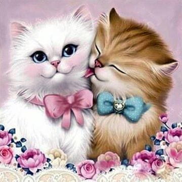 shumee Diamantno vezenje Sweet Cats 45x45 cm