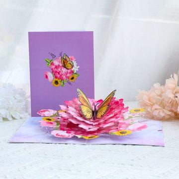 shumee 3D pop-up voščilnica s cvetjem - poletni šopek