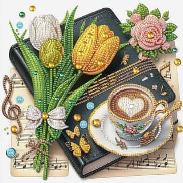 shumee Diamantno vezenje Pomladna kava 30x30 cm