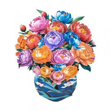 shumee 3D izskočna voščilnica z rožami - poslikan šopek