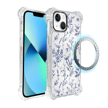 shumee Ovitek DropGuard Ultra za iPhone 13 IBIZU z MagSafe, Pastel Bloom, Azure Whispers