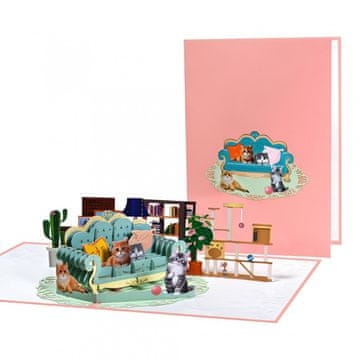 shumee 3D pojavna razglednica Mačji svet