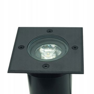 IdeaLED ČRNO KVADRATNA ŽARNICA 11 CM PREMIČNA GU10 10 W IP67 IK09 ODPORNA
