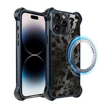 shumee Ovitek za iPhone 14 Pro Max IBIZU DropGuard Ultra z MagSafe, polnoč, senca listov