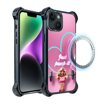 shumee Ovitek IBIZU DropGuard Ultra za iPhone 14 z MagSafe, #Move, Pump it love