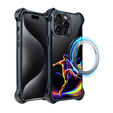 shumee Ovitek za iPhone 15 Pro Max IBIZU DropGuard Ultra z MagSafe, #ElectroMove, V ritmu nogometa