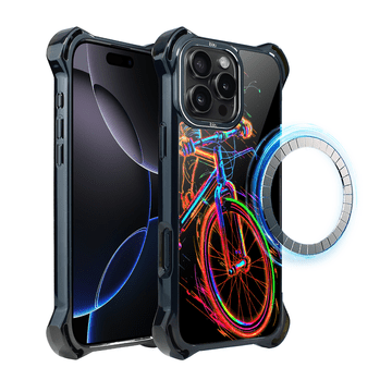 shumee Ovitek za iPhone 16 Pro IBIZU DropGuard Ultra z MagSafe, #ElectroMove, vibracije pri kolesarjenju