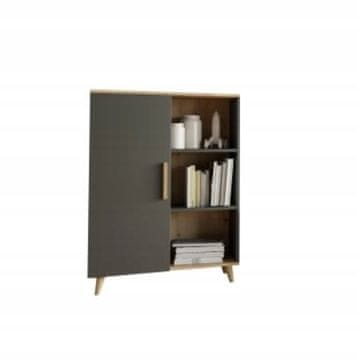 shumee Komoda 80 antracit 6 polic velika omarica polica 80 cm OSLO skandinavski stil