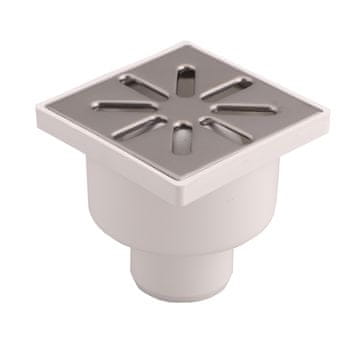 shumee Odtočna rešetka 10x10cm SPODNJI odtok Ø50 AQUER