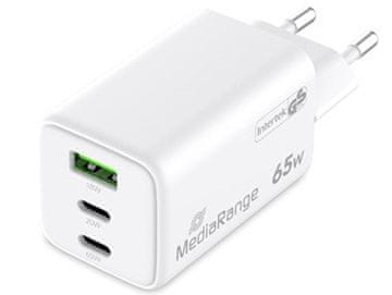 MediaRange Polnilec hitri 65w 2xusb-c in 1xusb-a mrma116