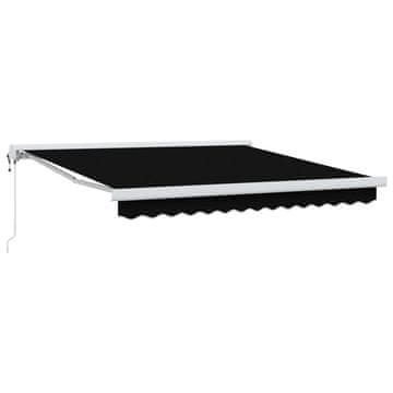 Vidaxl Senčnik Črna 350 x 250 cm Poliester in aluminij