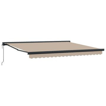 Vidaxl Senčnik Bež 400 × 300 cm Poliester in aluminij