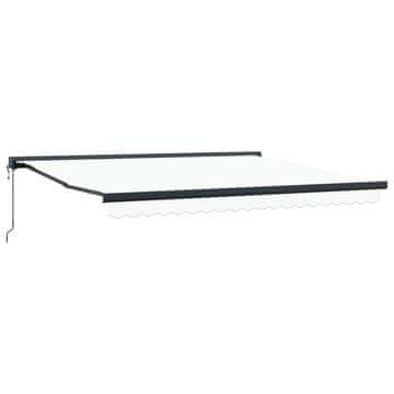 Vidaxl Senčnik Bela 400 × 300 cm Poliester in aluminij