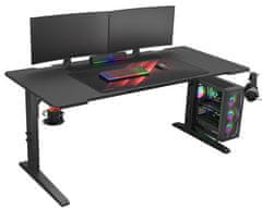 Genesis HOLM MODULAR 160 pisarniška / gaming miza, modularna, robustna konstrukcija, nastavljiva višina, RGB LED osvetlitev, črna