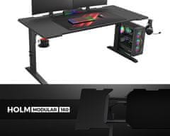 Genesis HOLM MODULAR 160 pisarniška / gaming miza, modularna, robustna konstrukcija, nastavljiva višina, RGB LED osvetlitev, črna