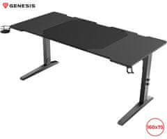 Genesis HOLM MODULAR 160 pisarniška / gaming miza, modularna, robustna konstrukcija, nastavljiva višina, RGB LED osvetlitev, črna
