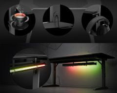 Genesis HOLM MODULAR 180 pisarniška / gaming miza, modularna, robustna konstrukcija, nastavljiva višina, RGB LED osvetlitev, črna