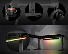 Genesis HOLM MODULAR 160 CORNER pisarniška / gaming miza, modularna, robustna konstrukcija, nastavljiva višina, RGB LED osvetlitev, črna
